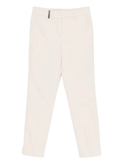 Peserico logo-detail cotton trousers Neutrals P04718T307964