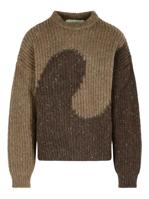 ERL two-tone long-sleeve sweater Brown ERL11N004