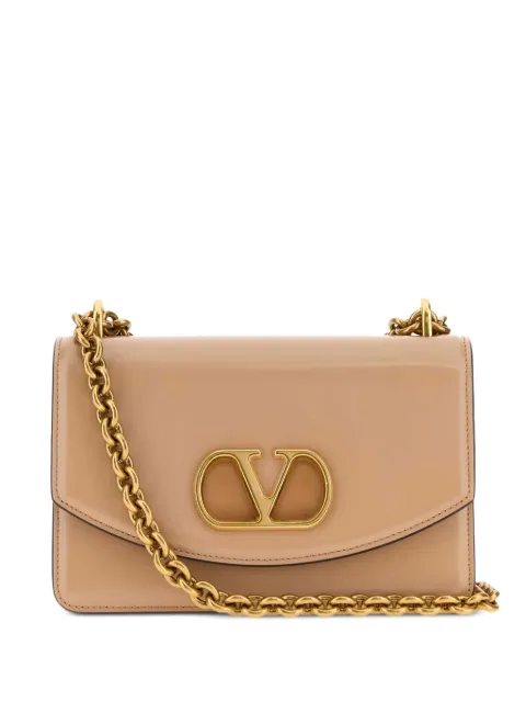 Valentino Garavani Vain small shoulder bag in shiny calfskin Brown WB0R17GCB