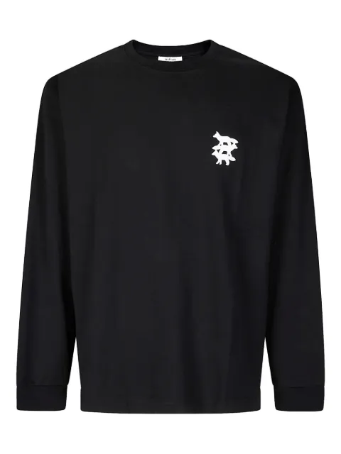 Maison Kitsuné logo-print long-sleeve t-shirt Black PM00104KJ0119