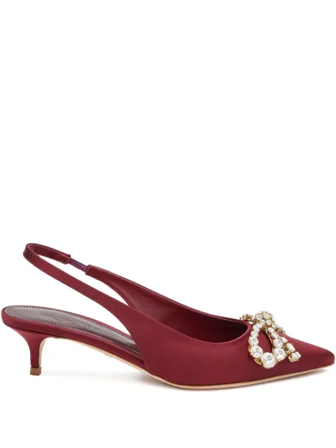 Giambattista Valli 40mm crystal-embellished slingback pumps Red 25FWKVLIS322