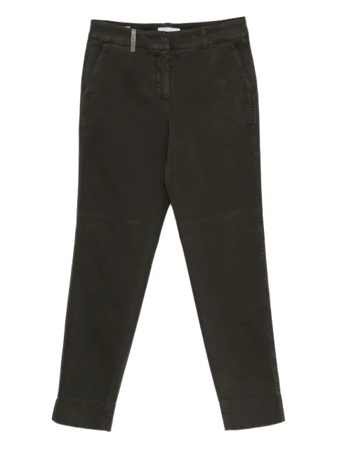 Peserico logo-detail cotton trousers Brown P04718T307964