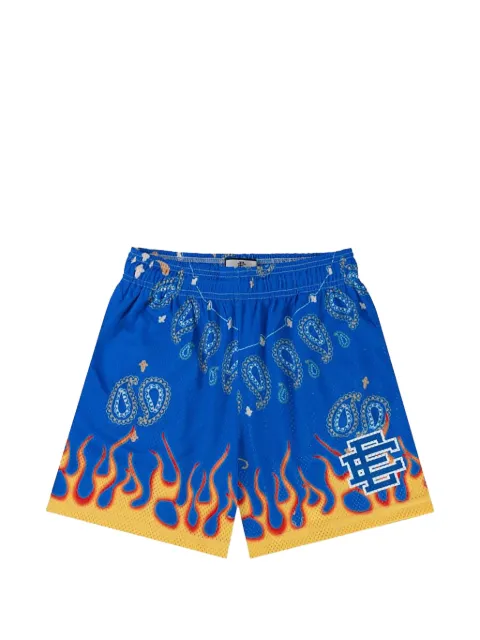 ERIC EMANUEL EE Basic paisley and flame-print Basic shorts Blue EE082