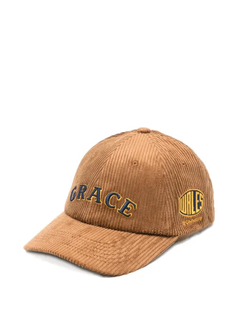Wales Bonner Grace corduroy cap Brown UA25HA08CO09801