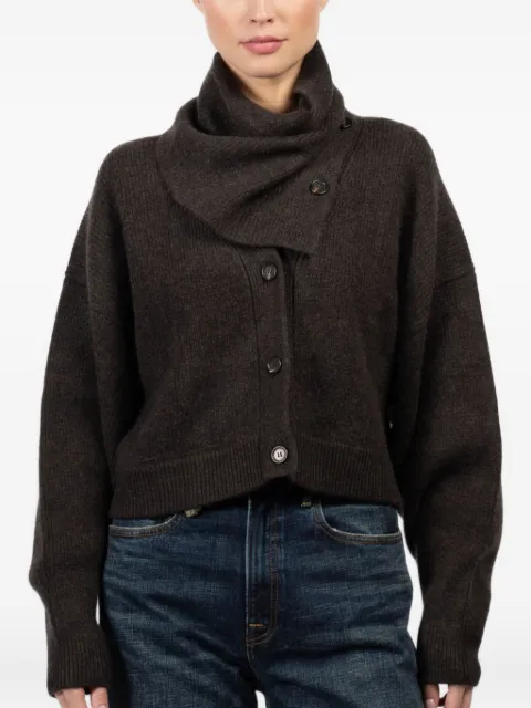 Le Kasha button-fastening funnel-neck cardigan Brown DERIOS0