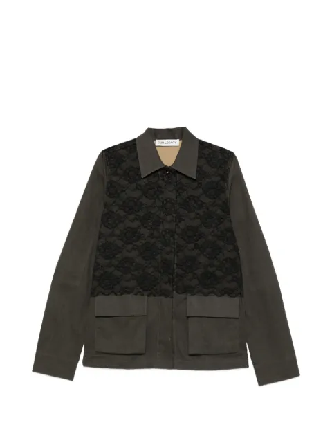 OUR LEGACY Split lace-appliqued jacket Grey W2262SA
