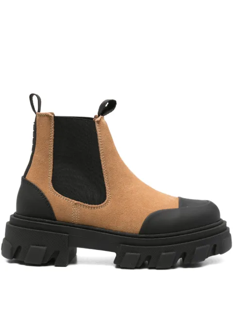 GANNI lug-sole chelsea boots Brown S3244