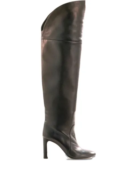 Stuart Weitzman 85mm leather boots Black BABETTEOTKTUBO85