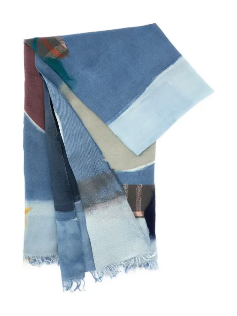 Exquisite J fringed scarf Blue Z507V2