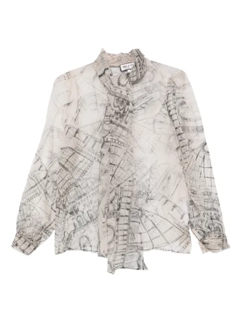 Paul & Joe printed tie-neck blouse White WSCALA