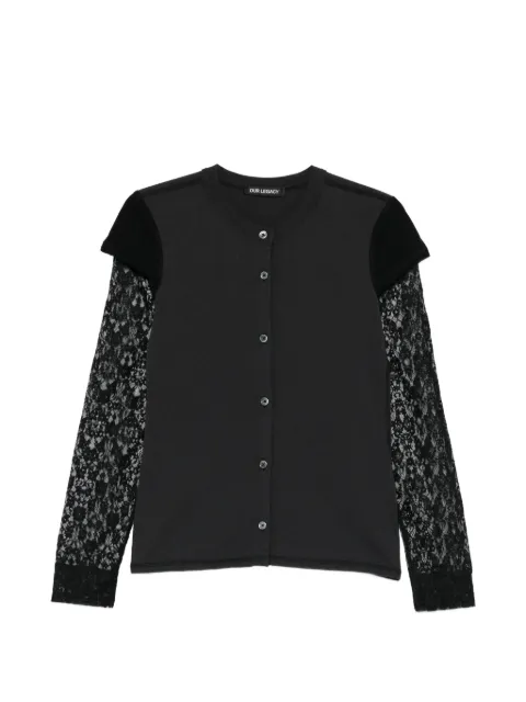 OUR LEGACY Heat lace-appliqué cardigan Black W2266HW