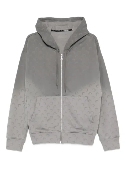 Marine Serre zip-up hoodie Grey UST017BCJER0073