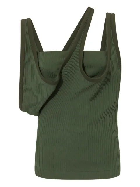 The Attico asymmetric ribbed top Green 246WCT260J043