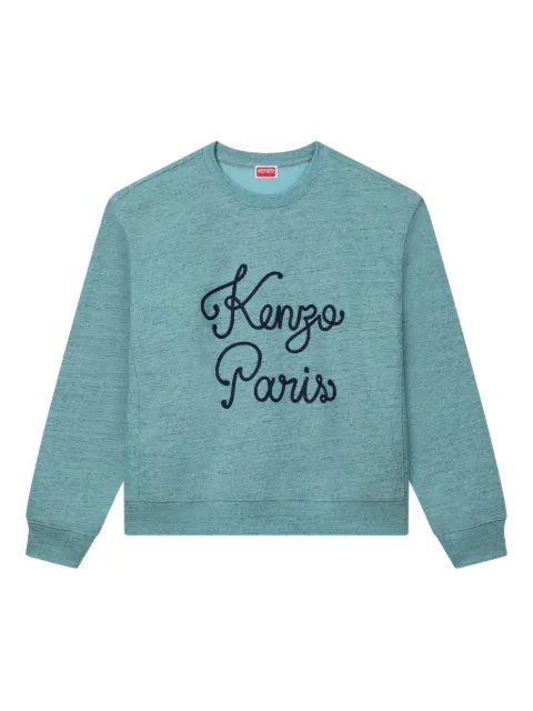 Kenzo Paris Chainstitch-embroidered logo sweatshirt Blue FF65SW2574MO