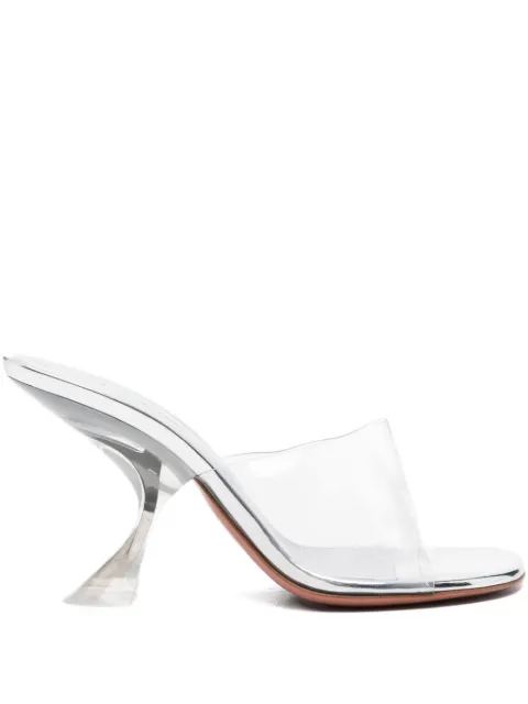 Amina Muaddi 90mm Taylor Glass Slipper sandals White TAYLORGLASSSLIPPER90