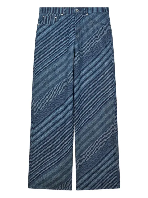Kenzo Diagonal Stripe cotton trousers Blue FF65DP4216Z1