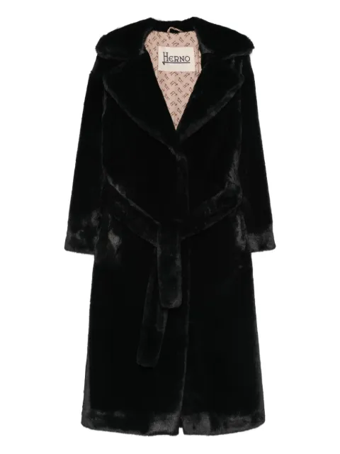 Herno single-breasted belted coat Black CA000586D12422