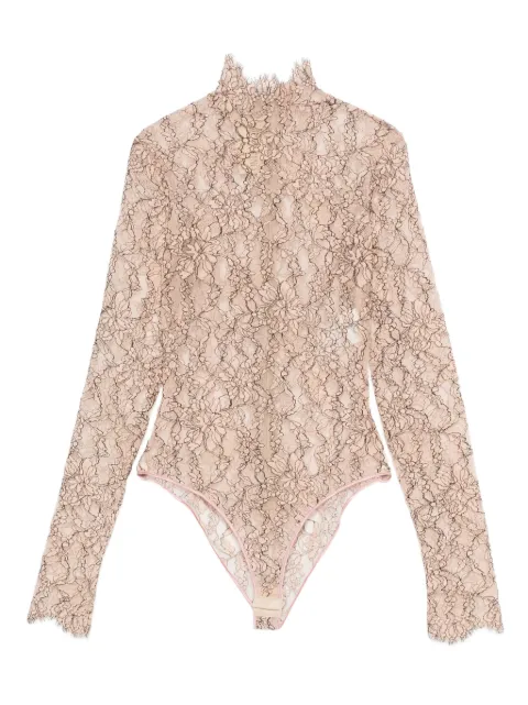 Valentino Garavani floral-lace high-neck bodysuit Neutrals BMR01Y9TR