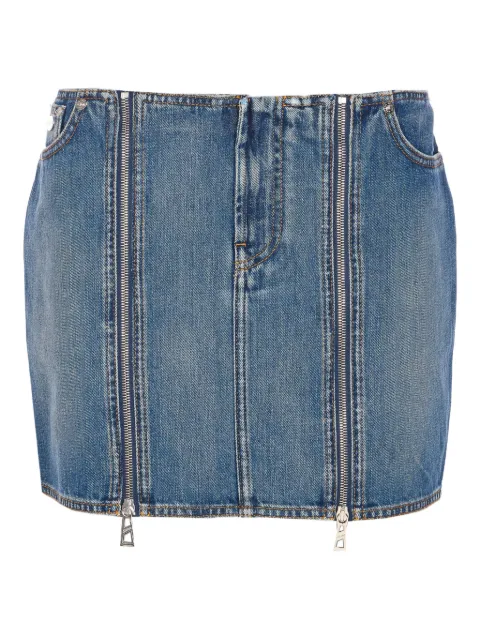 Jean Paul Gaultier zip-detail denim mini skirt Blue SK023D02557