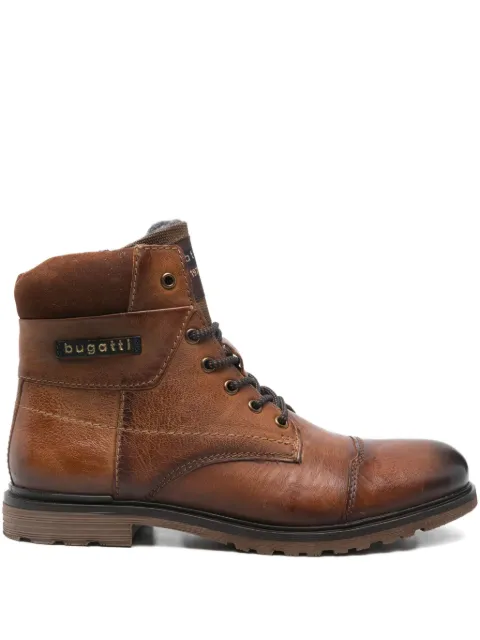 Bugatti lace-up panelled booties Brown 325A0U3F35006300