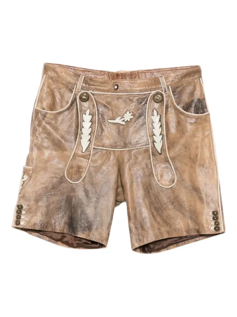 A.N.G.E.L.O. Vintage Cult 1990s floral-appliqué shorts Brown AN480AM