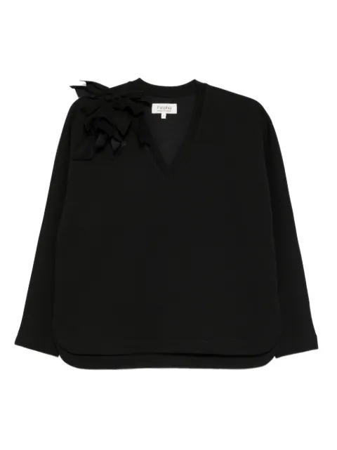 PSOPHIA bow-appliqué blouse Black 107TSH1585