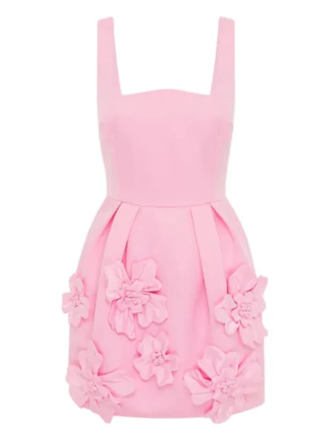 Leo Lin Piper floral-detail square-neck mini dress Pink LLFW250062