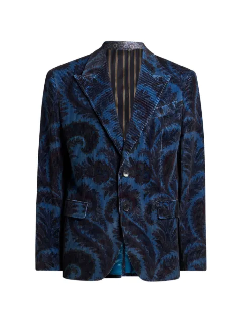 ETRO paisley corduroy blazer Blue MRGB001099SA5K7