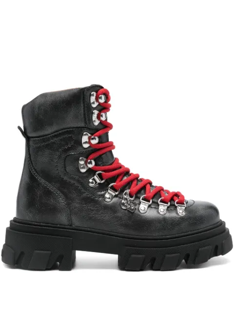 GANNI lace-up lug-sole boots Brown S3139
