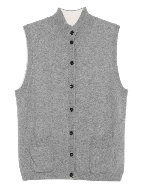 OLIVER LATTUGHI ribbed button-front vest Grey U106WSSLATE