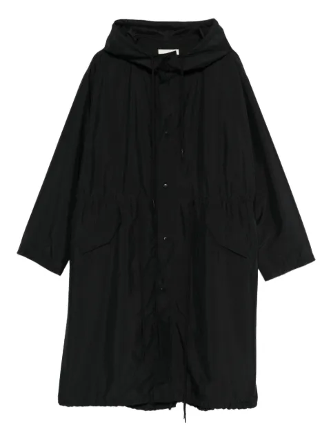 6397 hooded drawstring coat Black NJ222