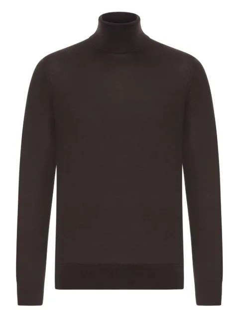 Zegna turtleneck ribbed-hem sweater Brown UGJ00A2120