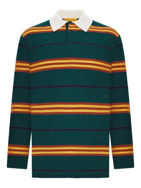 Guest In Residence striped-pattern long-sleeve polo shirt Green U32010JM