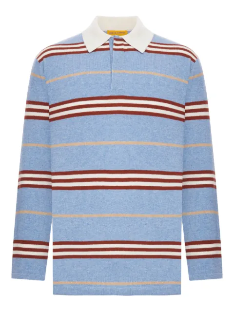 Guest In Residence striped-pattern long-sleeve polo shirt Blue U32010JM