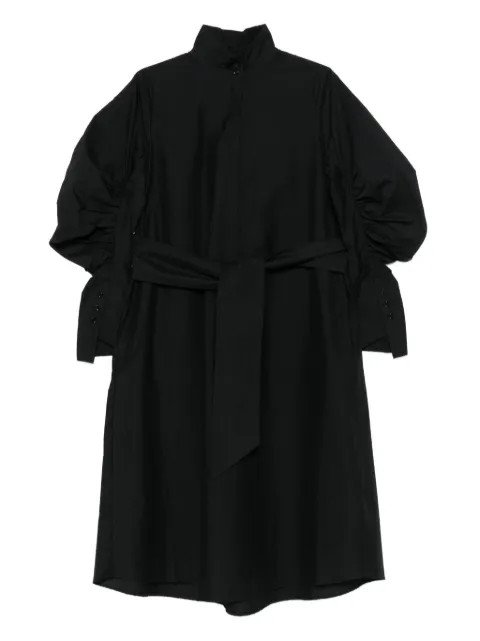 PSOPHIA ruched-detail belted midi dress Black 204DRS2478
