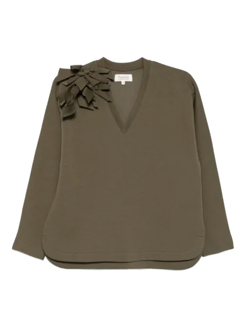 PSOPHIA bow-appliqué T-shirt Green 107TSH1585