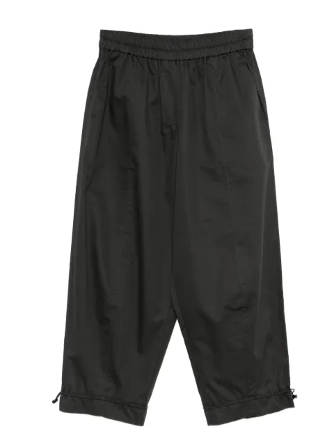 PSOPHIA drawstrings cropped trousers Black 217TRS2502