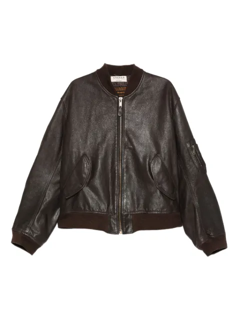 A.N.G.E.L.O. Vintage Cult 1990s zip-up leather jacket Brown AN900AG