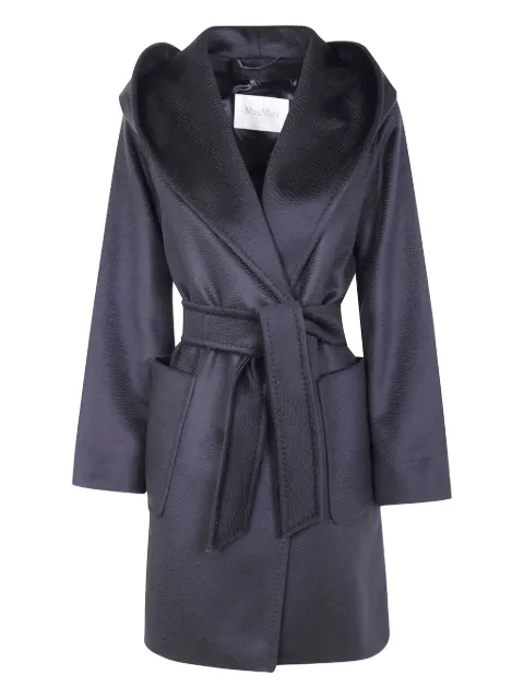 Max Mara Rialto hooded belted coat Black 2521016072600