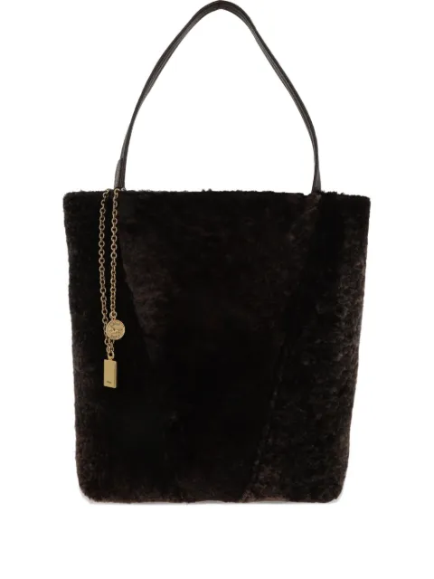 Chloé shearling panelled tote bag Brown CH25WS811Q45