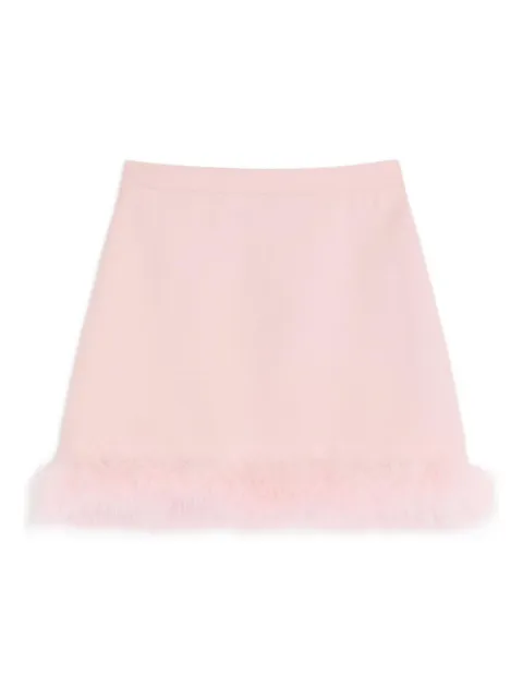 Valentino Garavani crepe couture feather-trim mini skirt Pink BRAEJ51CF