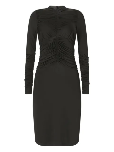 Genny long-sleeve ruched midi dress Black 79AJO464J0287