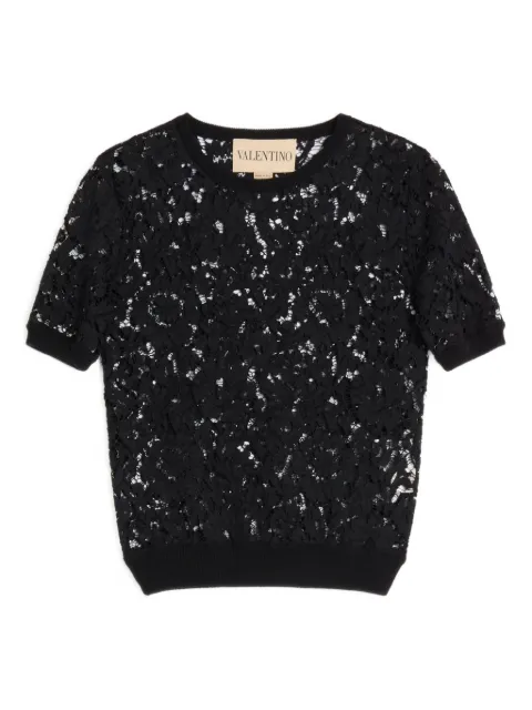Valentino Garavani cotton and lace top Black BKC71UA34