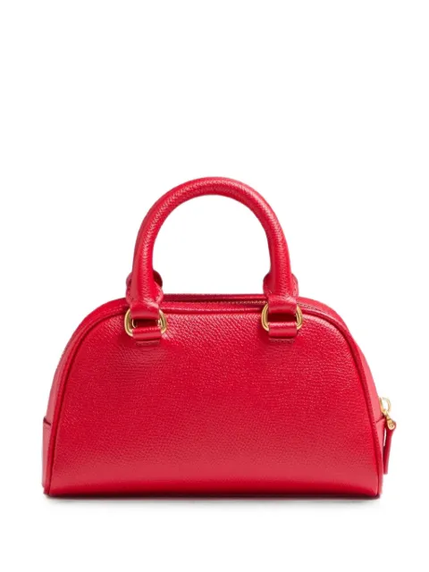 Valentino Garavani VLogo signature mini bowling bag in grainy calfskin Red WP0AX7SNP