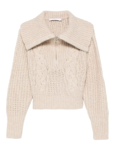 IRO cable-knit half-zip jumper Neutrals WM12SWANA