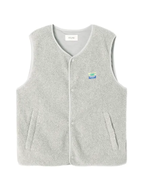 American Vintage Hoktown button-fastening fleece gilet Grey MHOK16AH25