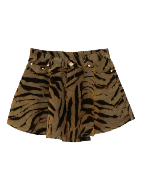 GANNI tiger-print pocket mini skirt Brown J1893894