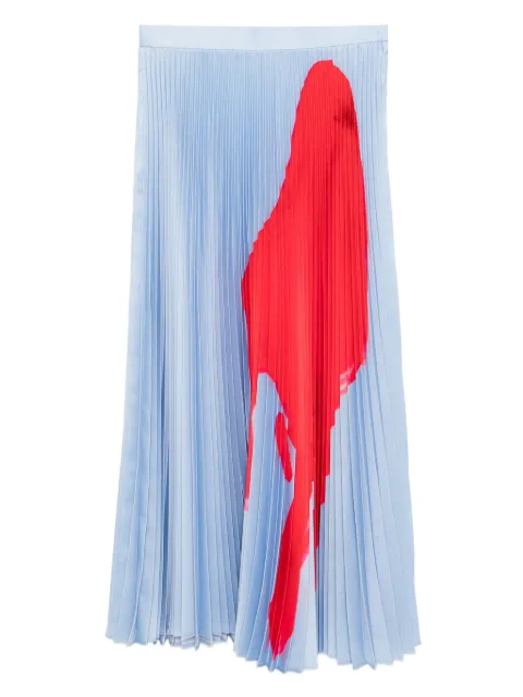 Enföld graphic-print pleated skirt Blue 300IA1311781