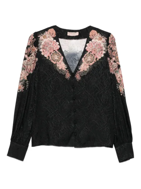 TWINSET floral-lace shirt Black 252TP2046