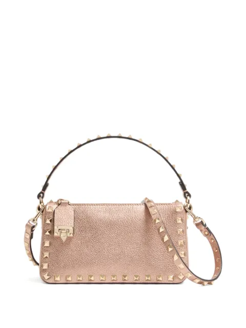 Valentino Garavani Rockstud small crossbody bag in laminated grainy calfskin leather Pink WB0J47FQE